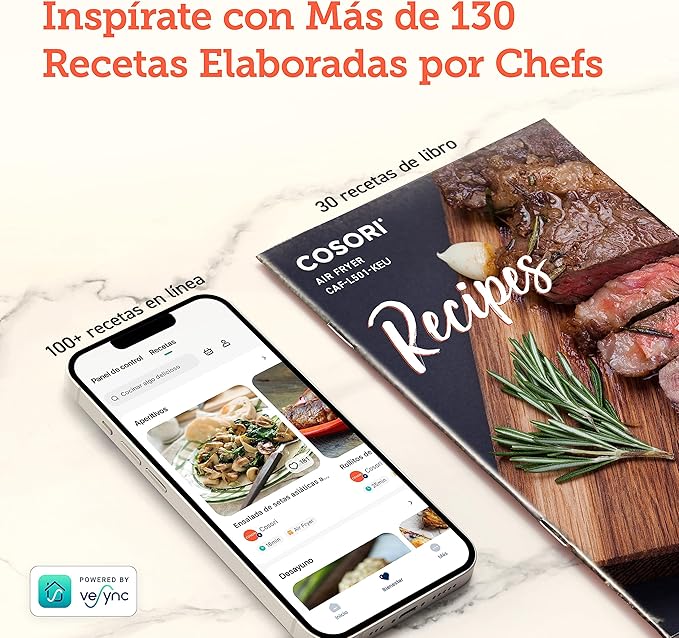 Pack Freidora de aire 6L 1200w + Libro 200 recetas