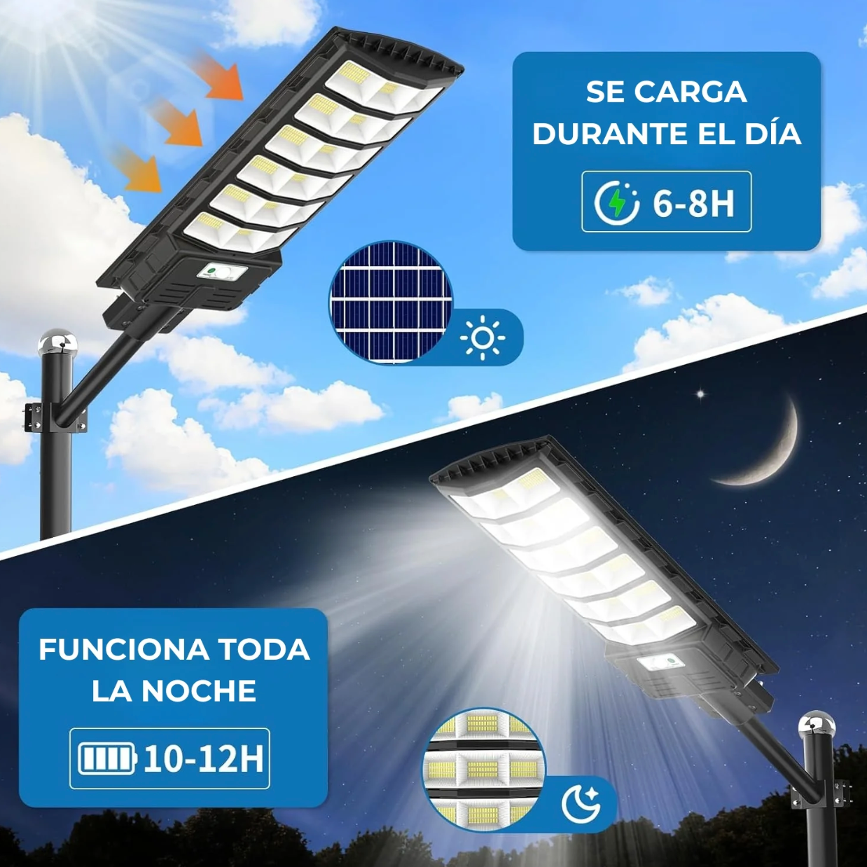 Lampara Solar LED 800W I Modelo 2025 SolarGlow™